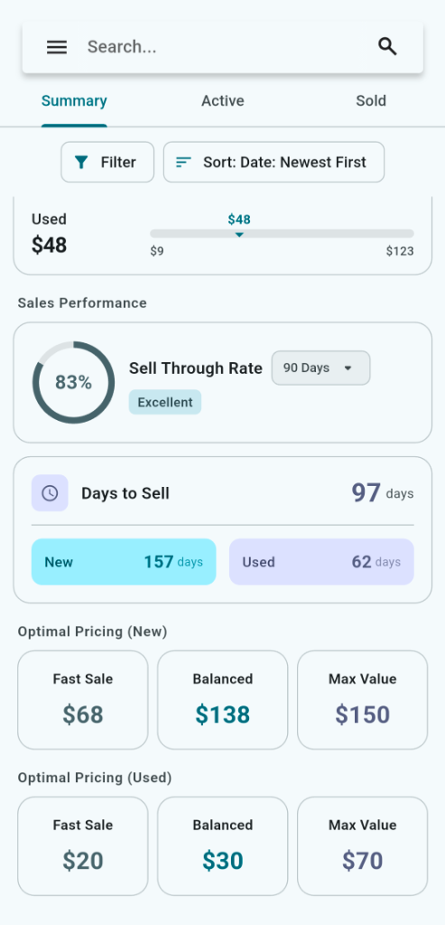 Posh Pricer Summary Pricing